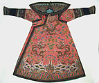 Woman's Robe of State, Silk and metallic thread embroidery on silk satin weave patterned with extra continuous wefts, China