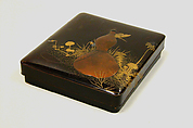 Writing Box with Gourd, School of Shibata Zeshin (Japanese, 1807–1891), Black lacquer with gold and silver hiramaki-e, colored lacquer application, Japan