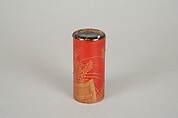 Cylindrical box, Red lacquer on bamboo with sprinkled gold powder, Japan
