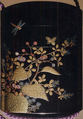 Case (Inrō) with Design of Wildflowers, Dragonflies and Bees, Lacquer, roiro, gold and coloured hiramakie, pink aogai; Interior: fundame, Japan