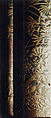 Case (Inrō) with Design of Nonomiya (Shrine in the Fields), from The Tale of Genji, chapter 10, Gold maki-e with black lacquer 
Ojime: bronze with openwork and inlay of water birds on stream 
Netsuke: carved red lacquer, Japan
