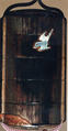 Case (Inrō) with Design of Masts of Sailing Boats (obverse); Bird in Flight (reverse), Lacquer, roiro, nashiji, gold hiramakie, kirigane, raden inlay; Interior: nashiji and fundame, Japan