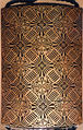 Case (Inrō) with Design of Chrysanthemums behind Bamboo Blind (Sudare) (obverse); Brocade Pattern (reverse), Lacquer, kinji, gold and coloured hiramakie, aogai, black togidashi; Interior: nashiji and fundame, Japan