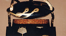 Case (Inrō) with Design of Weaving Implements, Hiramaki-e on ro-iro black lacquer, Japan