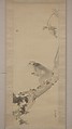 Monkey and Bee, Okamoto Toyohiko (1773–1845), Hanging scroll; ink and color on silk, Japan