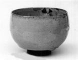 Teabowl, Dark brown clay (Karatsu ware?), Japan