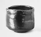 Teabowl, Clay covered with a dull black glaze. Name Seiran (Ko raku), Japan