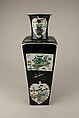 Vase, Porcelain painted in famille noire enamels, China