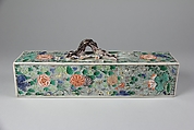 Box for Perfume (?), Porcelain painted in famille noire enamels, China