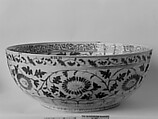 Bowl with Chrysanthemums, Porcelain painted with copper red under transparent glaze (Jingdezhen ware), China