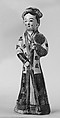 Figure of a standing lady, Stoneware with polychrome enamels (Cizhou type ware), China