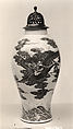 Vase with dragon, Porcelain painted in underglaze cobalt blue and overglaze red enamel (Jingdezhen ware), China
