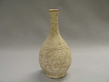 Vase with flowers, Stoneware with incised decoration on white slip (Cizhou ware type), China