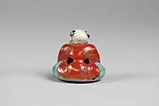 Netsuke of Boy, Porcelain painted in enamel colors, Japan