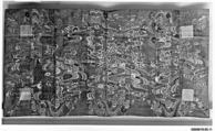 Buddhist Vestment (Kesa) with Pattern of Flowing Water, Chrysanthemums, Fishing Nets, and Waterwheels, Twill-weave silk brocaded with silk (karaori), Japan