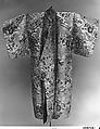 Noh Robe (Karaori) with Court Carriages and Cherry Blossoms, Twill-weave silk brocade with supplementary weft patterning in metallic thread, Japan