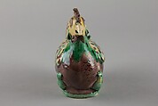 Chicken-form ewer (one of a pair), Porcelain painted in polychrome enamels on the biscuit (Jingdezhen ware), China