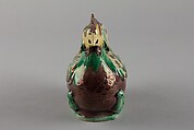 Chicken-form ewer (one of a pair), Porcelain painted in polychrome enamels on the biscuit (Jingdezhen ware), China