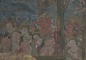 Death of the Historical Buddha (Nehan-zu), Hanging scroll; ink, color, and gold on silk, Japan