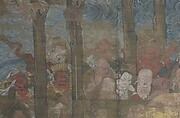 Death of the Historical Buddha (Nehan-zu), Hanging scroll; ink, color, and gold on silk, Japan