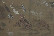 Death of the Historical Buddha (Nehan-zu), Hanging scroll; ink, color, and gold on silk, Japan