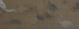 Death of the Historical Buddha (Nehan-zu), Hanging scroll; ink, color, and gold on silk, Japan