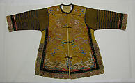 Theatrical warrior’s jacket with dragons, Silk and metallic thread embroidery on silk satin, China