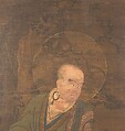 Rakan, Unidentified artist Japanese, 16th century, Hanging scroll; ink, color, gold, and cut gold on silk, Japan