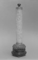 Column, Nephrite with enameled copper stand, China