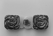 Buckle, Carnelian and white jadeite, China