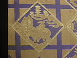 Costume of a Japanese Gentleman, (a) Silk,metalic thread / Plain weave
(b) Silk / Plain weave
(c) Silk / Plain weave
(d) Cotton; Silk / Plain weave
(e) Silk / Plain weave
(f) Silk / Braided
(g) Straw, leather / Woven
(h) Straw, leather / Woven
(i) Rush; leather; silk; wood / Woven
(j) Rush; leather; silk; wood / Woven
(k) Cotton / Knit
(l) Cotton / Knit, Japan