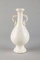 Vase with ring handles, Soft-paste porcelain with white glaze (Jingdezhen ware), China