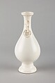 Vase with ring handles, Soft-paste porcelain with white glaze (Jingdezhen ware), China