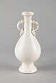 Vase with ring handles, Soft-paste porcelain with white glaze (Jingdezhen ware), China