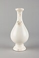 Vase with ring handles, Soft-paste porcelain with white glaze (Jingdezhen ware), China
