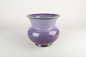 Flower Pot, Stoneware with variegated glaze ("numbered Jun" ware), China