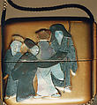 Case (Inrō) with Design of Seven Sages of the Bamboo Grove, Lacquer, fundame, raden, pewter inlay; Interior: fundame, tray, Japan