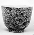 One of a Pair of Cups with Mille-Fleurs Design, Porcelain painted in overglaze enamels, China
