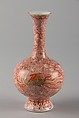 Vase with phoenix, Porcelain painted with overglaze red enamels and gold pigment (Jingdezhen ware), China