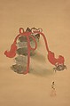 Tortoises and Crabs, Shibata Zeshin (Japanese, 1807–1891), Hanging scroll; ink on silk, Japan