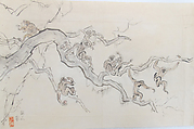 Monkeys, Miki Suizan (Japanese, 1887–1957), Ink, wash, color on paper, Japan