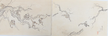 Monkeys, Miki Suizan (Japanese, 1887–1957), Ink, wash, color on paper, Japan