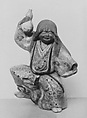 Alcove Ornament in form of Shojo, Faience decorated in enamels and gold (Awata ware), Japan