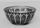 Bowl, White porcelain decorated with blue under the glaze and enamels (Hizen ware, Kutani type), Japan
