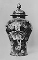 Jar with cover, Porcelain decorated in colored enamels (Arita ware, Imari type), Japan