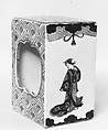 Square Lamp (andon) with Design of an Idealized Woman Behind a Curtain, Porcelain decorated with enamels (Arita ware, Imari type), Japan