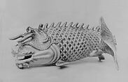 Vase in form of a Carp, Porcelain decorated in blue under the glaze (Arita ware, Imari type), Japan