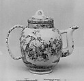 Teapot with cover, Kitei Japanese, White porcelain decorated with blue under the glaze (Kyoto ware), Japan