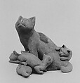 Cat and Kittens, Unglazed pottery (Banko ware), Japan