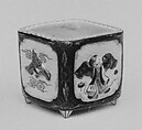 Censer Decorated with Figures within Scrolls, Porcelain decorated with figures in relief and enamels (Arita ware, Imari type), Japan